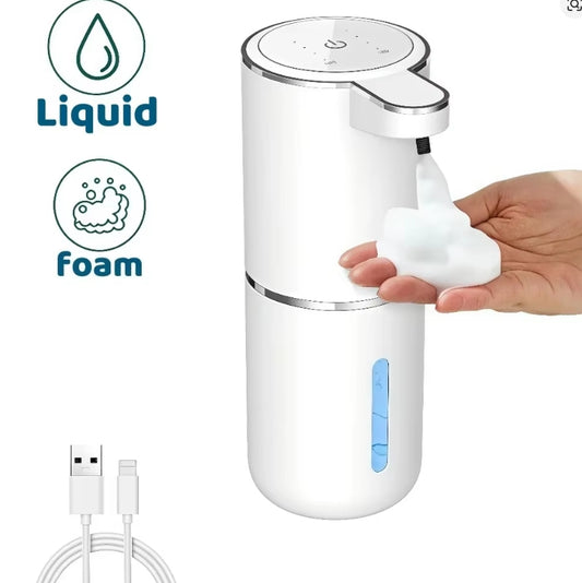Dispensador automático de jabón líquido/Foma, dispensador eléctrico sin contacto, recargable por USB con sensor infrarrojo para baño, cocina